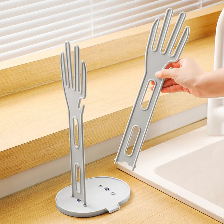 TROCKINO Support de séchage pour gants de cuisine | Support à gants & égouttoir | Gain de place & Hygiénique | 34×16×13 cm