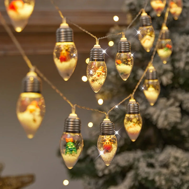 Guirlande lumineuse LED « FrostyGlow » | 2 m | 10 LEDs | Fonctionne sur piles | Décoration de Noël & Nouvel An