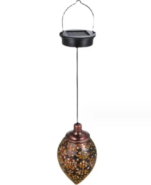 Lumivis SolArt Lampe de jardin solaire en forme de goutte | Étanche & effet de projection | Métal | Pour balcon, terrasse & extérieur