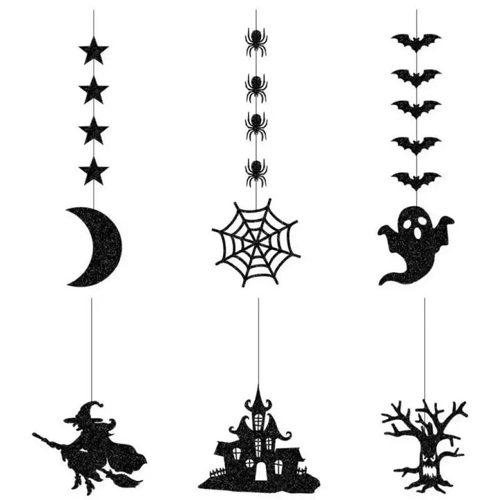 HexaSpook Décoration Suspendue | Set de Halloween 6 pièces | Fantômes & Sorcières | Pour Maison & Fête