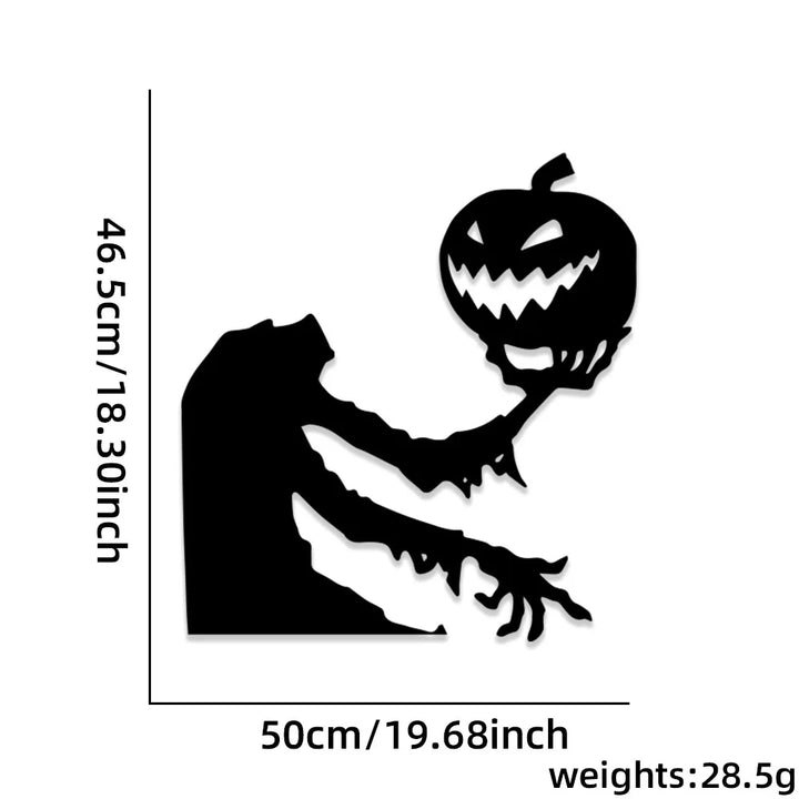 Halloween-Deko SpookyStick | Autocollants en feutre pour portes, fenêtres et murs | Citrouille, fantôme, chapeau de sorcière & main de squelette