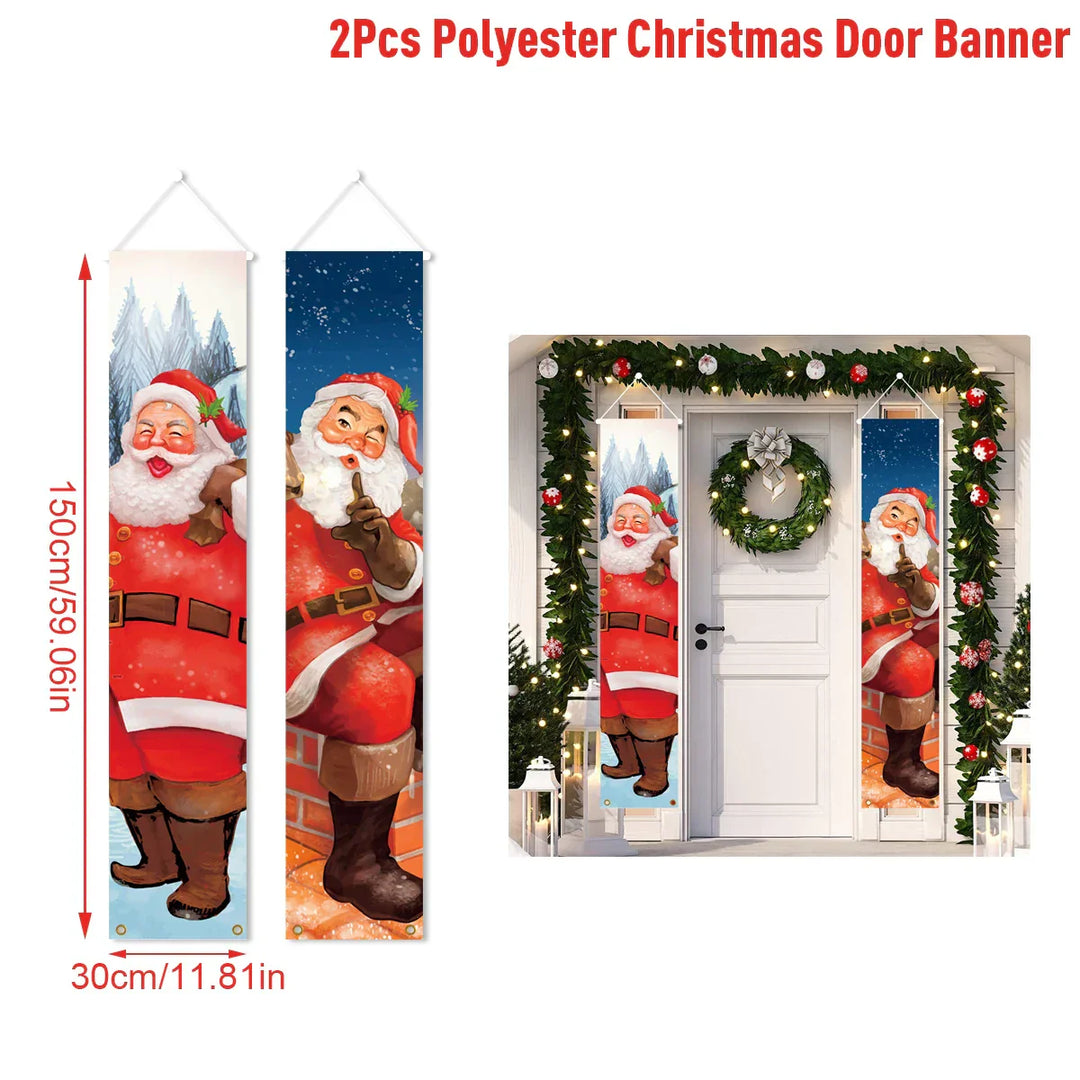 Bannière de porte de Noël | Écriture Joyeux Noël | Décoration suspendue pour la maison | Décoration de porte festive 2025/2026
