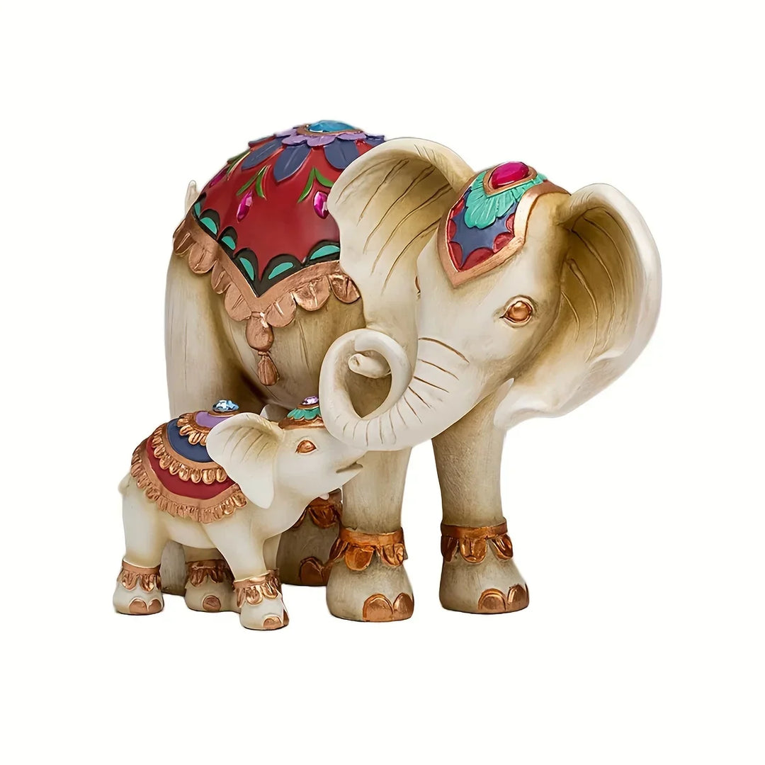 Sculpture Elevaria | Sculpture d'Éléphant | Mère & Enfant | Figurine en Résine pour Jardin & Décoration Intérieure | Symbole de l'Amour