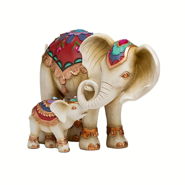 Sculpture Elevaria | Sculpture d'Éléphant | Mère & Enfant | Figurine en Résine pour Jardin & Décoration Intérieure | Symbole de l'Amour