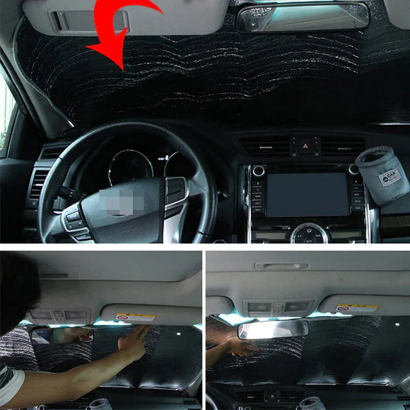 SOLVEX Pare-Soleil Auto | Protection UV & Protection Contre la Chaleur pour Pare-Brise Avant et Arrière | Aluminium Réfléchissant | Universel