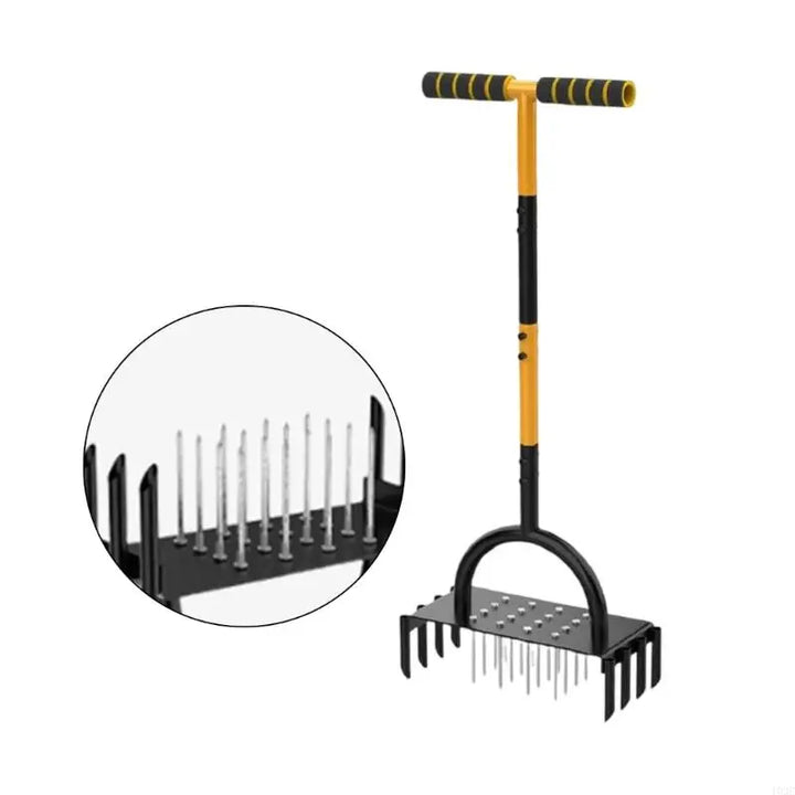 Verdex AirCore Pro Aérateur de pelouse 2-en-1 en acier | Avec 16 pointes et 8 carottes de sol | Pour jardin, pelouse et entretien du sol