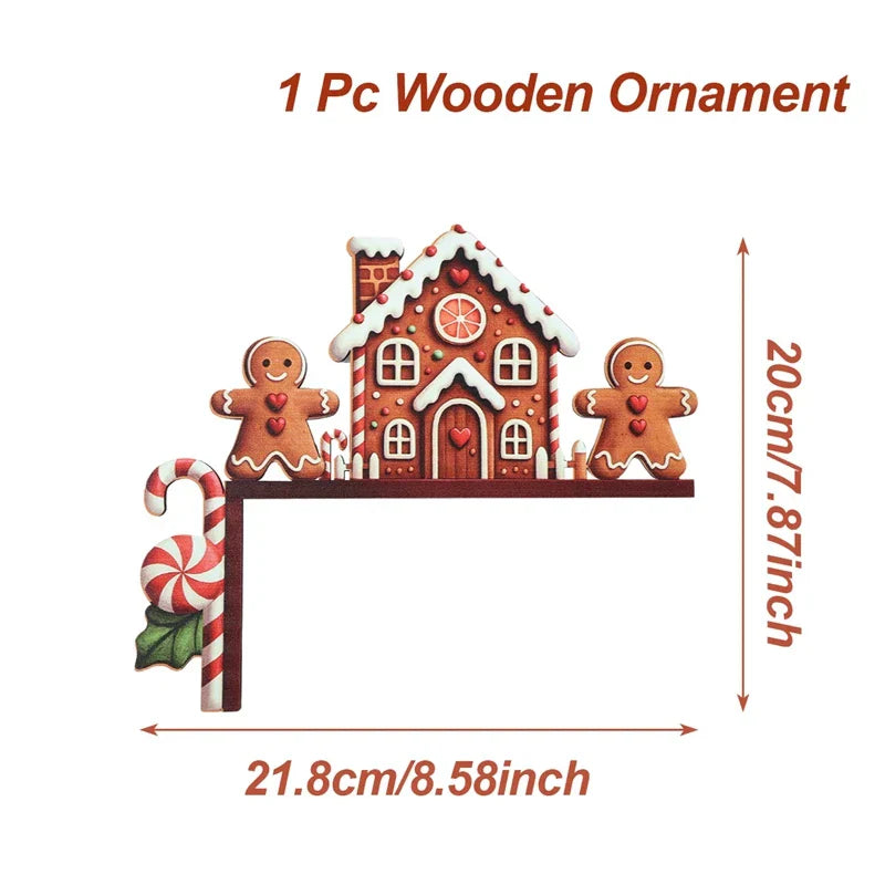 Décoration en Bois de Noël FrostiHome | Père Noël & Bonhomme de Neige | Plaque de Porte & Décoration d'Angle en Bois | Noël & Nouvel An 2026