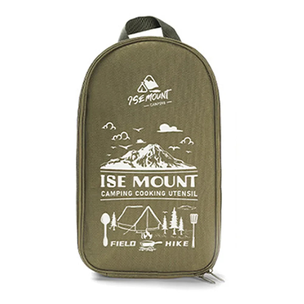 TerraChef AdventureKit Ensemble de cuisine de camping 9 pièces | Inclus : sac de rangement | Accessoires de cuisine en acier inoxydable pour l'extérieur | Pour le camping, la randonnée et le barbecue