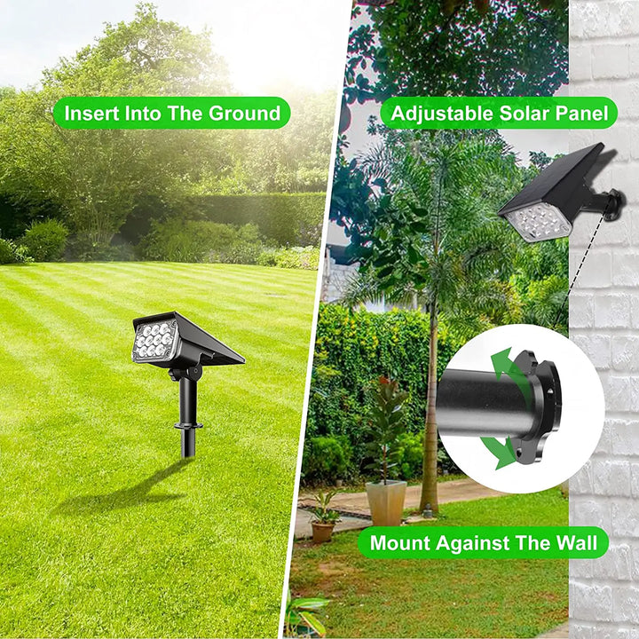 Ensemble de Projecteurs Solaires LumiRay 4 pièces | Étanche IP65 | Capteur de crépuscule automatique | Éclairage paysager LED