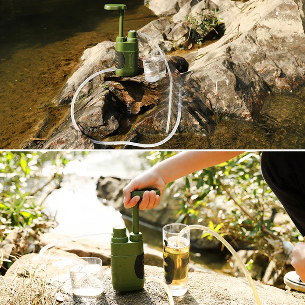 Filtre à eau extérieur PureTrek Survival | Capacité de filtration de 5000 L | Système de filtration en 4 étapes | Compact et robuste
