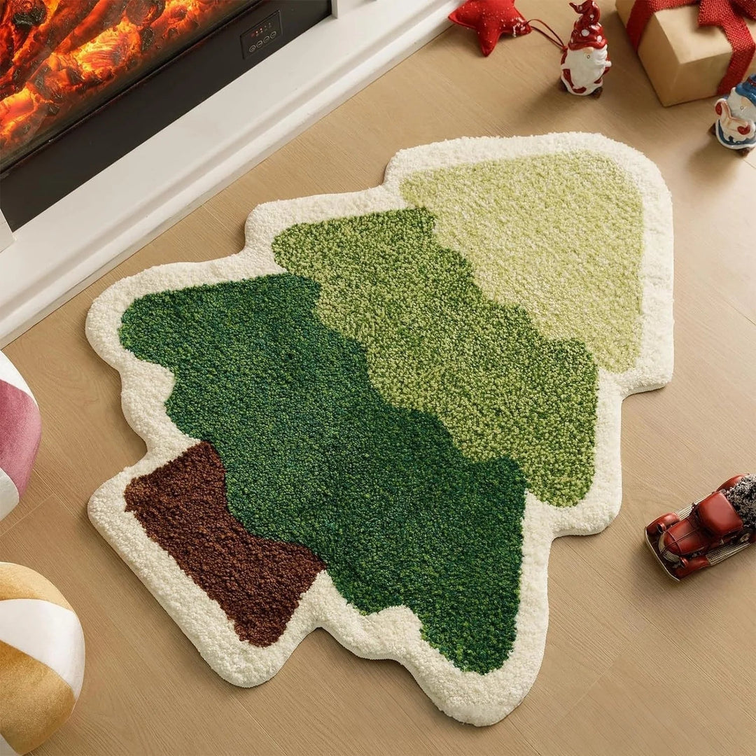 Tapis de Noël NordyPine | Antidérapant & Doux | Parfait pour la Salle de Bain, le Couloir & la Chambre | Décoration festive pour la Nouvelle Année