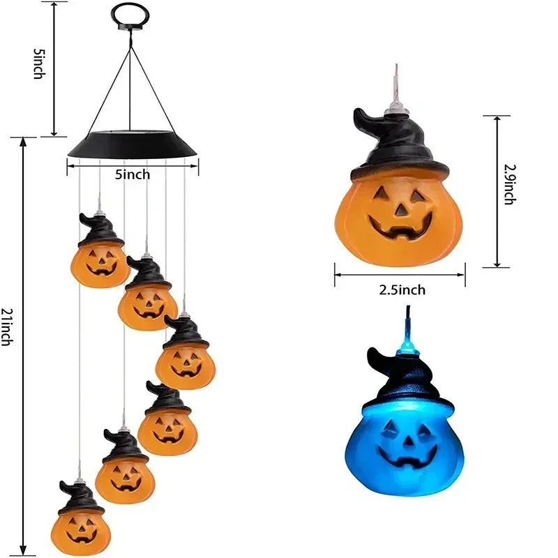 Solar-Windspiel LumiChime | LED à changement de couleur | Résistant aux intempéries & Autonome | Pour jardin, balcon & salon