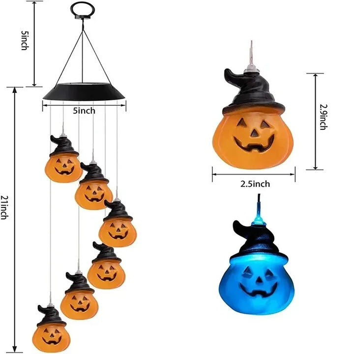 Solar-Windspiel LumiChime | LED à changement de couleur | Résistant aux intempéries & Autonome | Pour jardin, balcon & salon