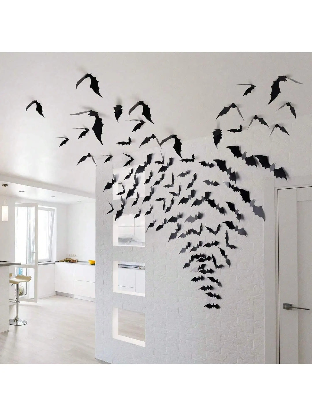 Décoration Murale BatStorm | 60 pièces de Chauves-souris 3D | Imperméable & Réutilisable | Décor Halloween