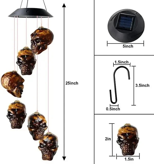 Solar-Windspiel LumiChime | LED à changement de couleur | Résistant aux intempéries & Autonome | Pour jardin, balcon & salon