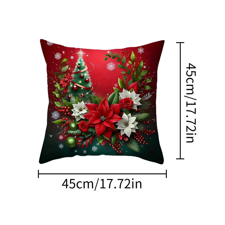 Housse de coussin de Noël Lunavia | Impression 2D | Design Père Noël | 45×45 cm | Décoration de Noël festive & idée cadeau