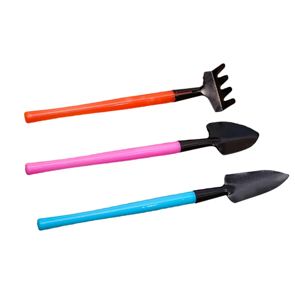 Florinita Ensemble d'outils de jardinage miniatures 3 pièces | Petite pelle, râteau & pelle | Pour plantes d'intérieur & bonsaïs | Longueur 22 cm