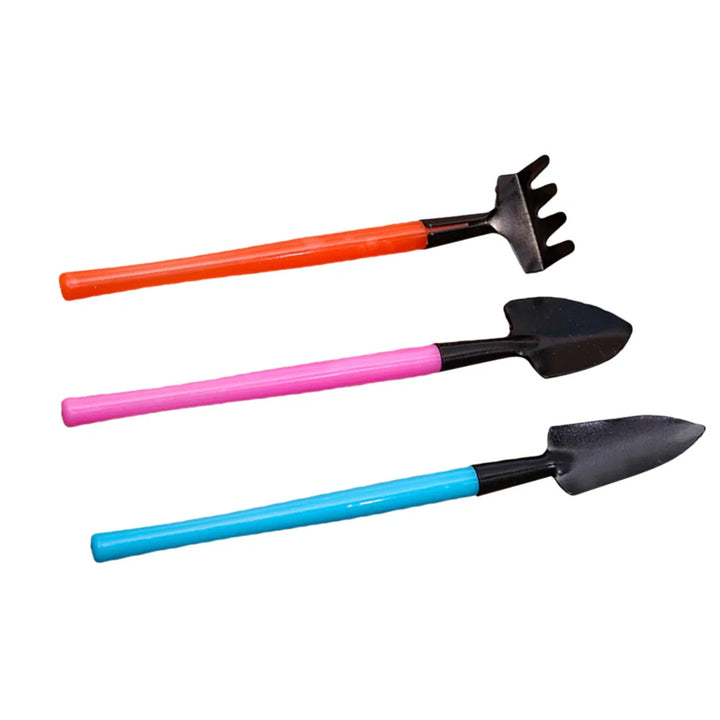 Florinita Ensemble d'outils de jardinage miniatures 3 pièces | Petite pelle, râteau & pelle | Pour plantes d'intérieur & bonsaïs | Longueur 22 cm
