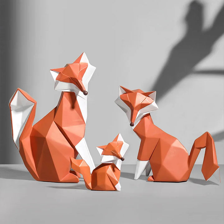 GeoFuchs Sculpture | Figure Géométrique | Décoration Moderne pour la Maison | Résine Fait Main