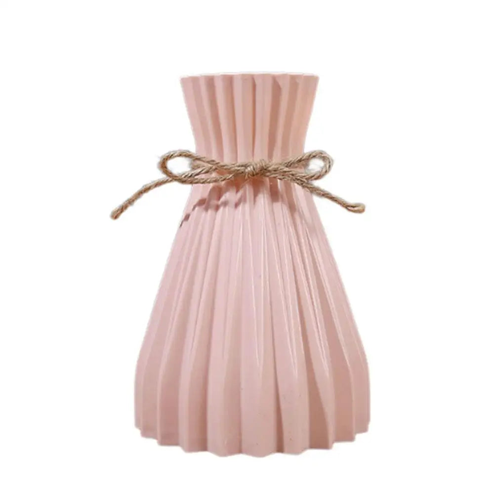 Vase à fleurs en plastique moderne | Design taille créatif | Léger & décoratif | 12×17,5×7 cm