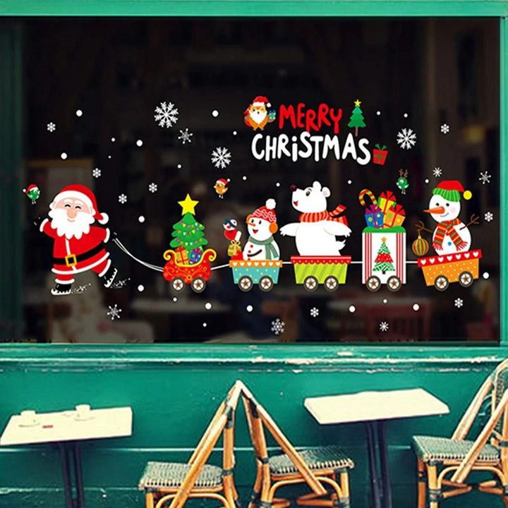 Autocollants de fenêtre de Noël Festivia | Décoration murale et de fenêtre « Joyeux Noël » | Autocollants de Noël amovibles pour la maison | Idées de décoration et de cadeau 2024–2025