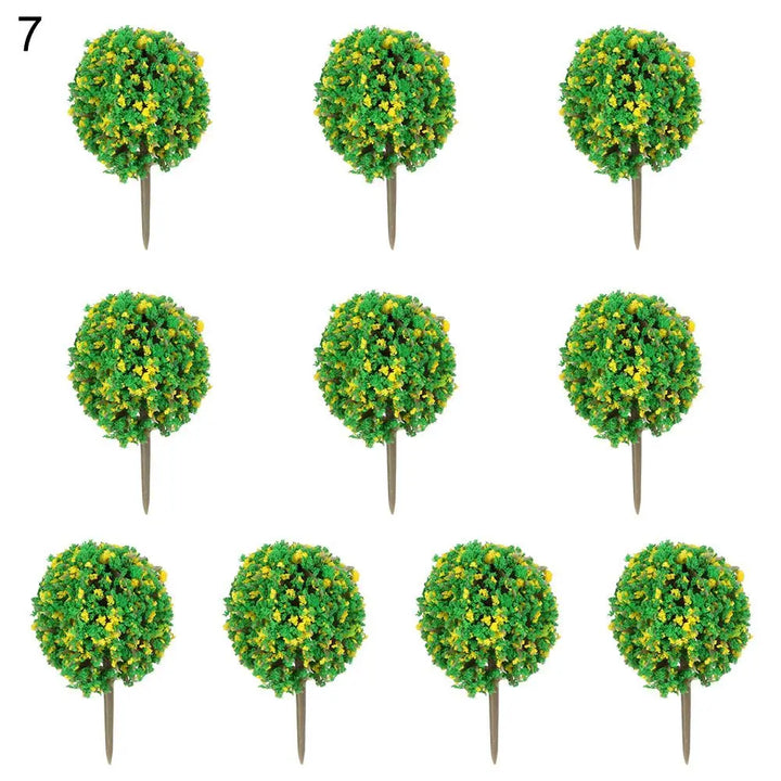 Set de Modèles d'Arbres Miniatures ScenaFlor | 10 pièces | Pour Modélisme & Aménagement Paysager | Petits Arbres Décoratifs en Plastique