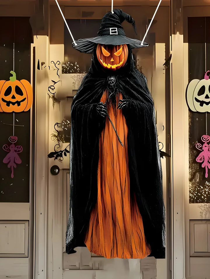 Décoration Murale Halloween ShadowPumpkin | Homme Citrouille Maléfique | Tissu de Fond 2D | Pour Intérieur & Extérieur