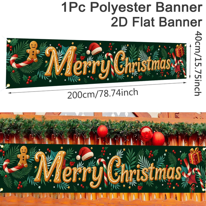 Bannière de Noël FestiJoy | Joyeux Noël & Bonne Année 2025/2026 | Décoration intérieure & extérieure | Résistante aux intempéries & Réutilisable