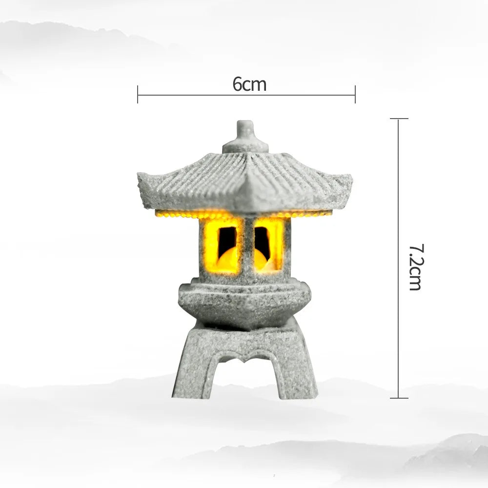 Mini-Pagode ZenStone | Décoration en grès | Pour jardin, bonsaï et oasis zen | Fait main
