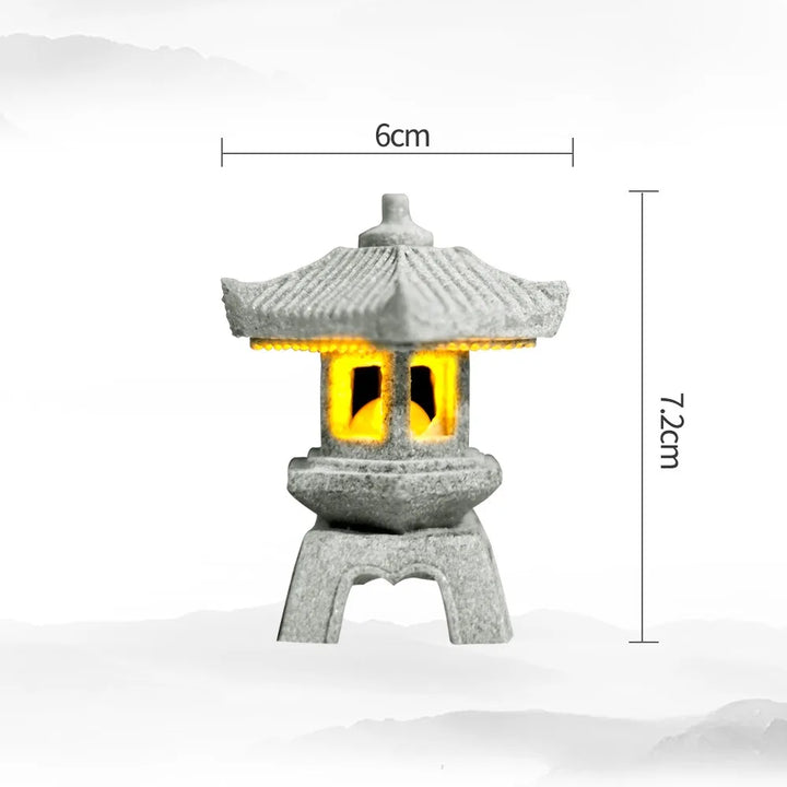 Mini-Pagode ZenStone | Décoration en grès | Pour jardin, bonsaï et oasis zen | Fait main