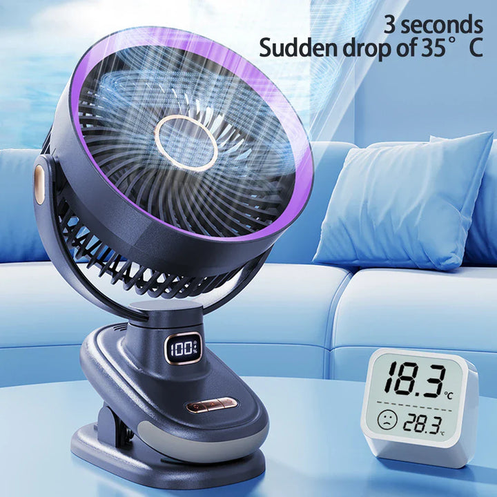 ClipVent Pro | Ventilateur à clip réglable | 5 vitesses | Affichage numérique & fonctionnement silencieux