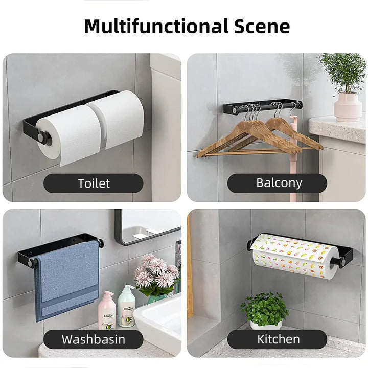 Organiva DuoRoll Support de rouleau de cuisine mural | Avec compartiment pour film | Gain de place & Pratique | Cuisine & Salle de bain