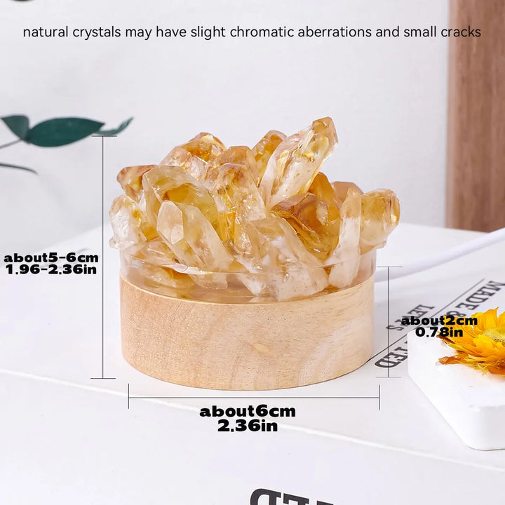 Lampe en cristal de pierre naturelle | Fait main | Décoration Feng Shui & Bien-être | 150–200 g