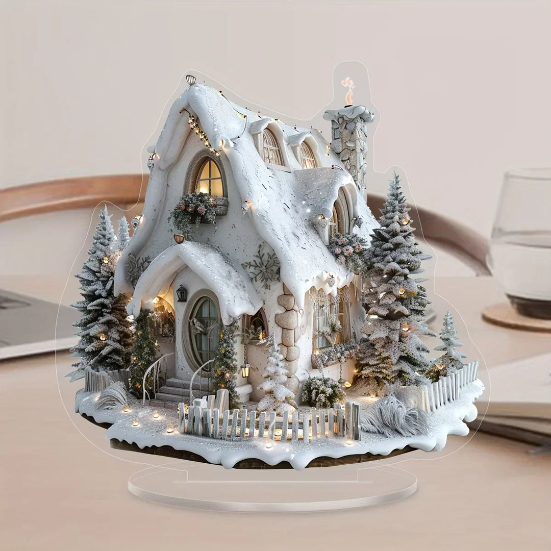 Frostovia | Figurine de Noël | Décoration en acrylique traîneau avec le Père Noël | Design 2D | Décoration de table et de fête festive 2025