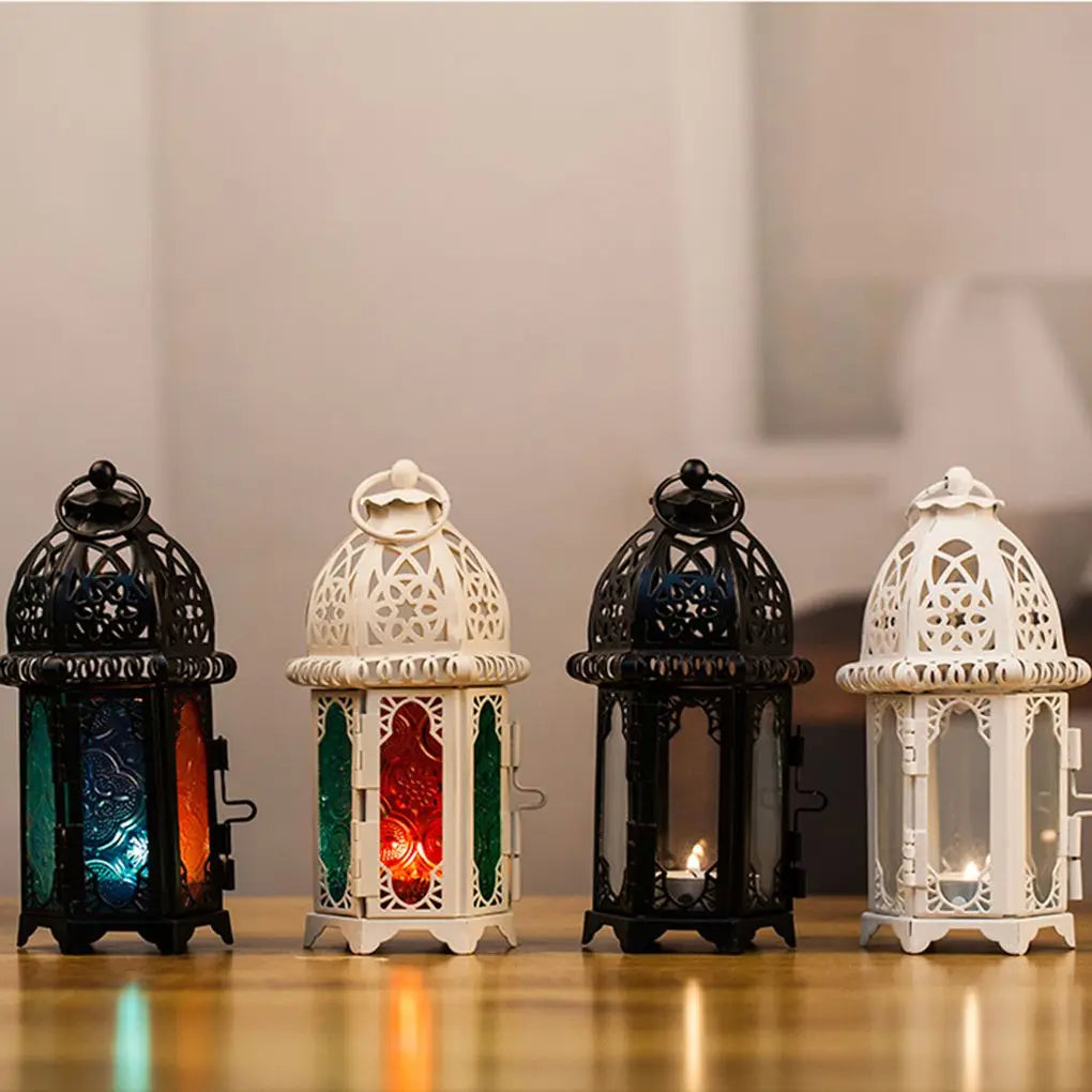 Lanterne à bougie | Design oriental | Fer & verre | 17 cm