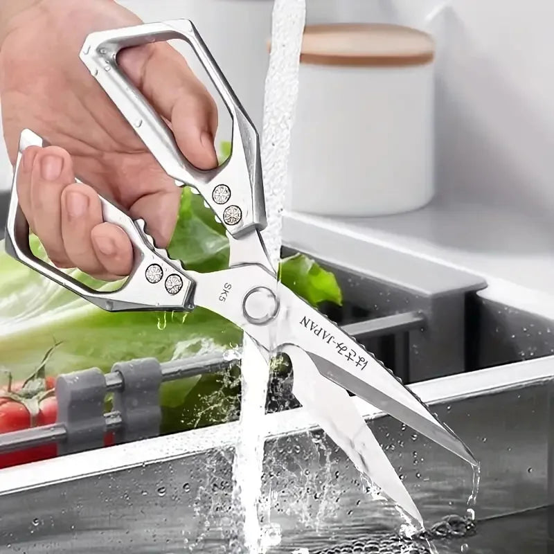 Ciseaux de cuisine multifonctionnels | Acier inoxydable SK5 | Pour viande, poisson & légumes | Poignée ergonomique
