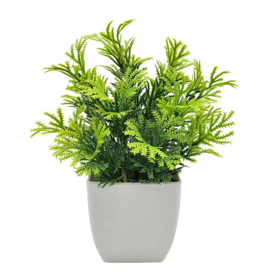 EverGreen Mini-Plante Artificielle | Toujours Vert & Sans Entretien | 7×7×16 cm