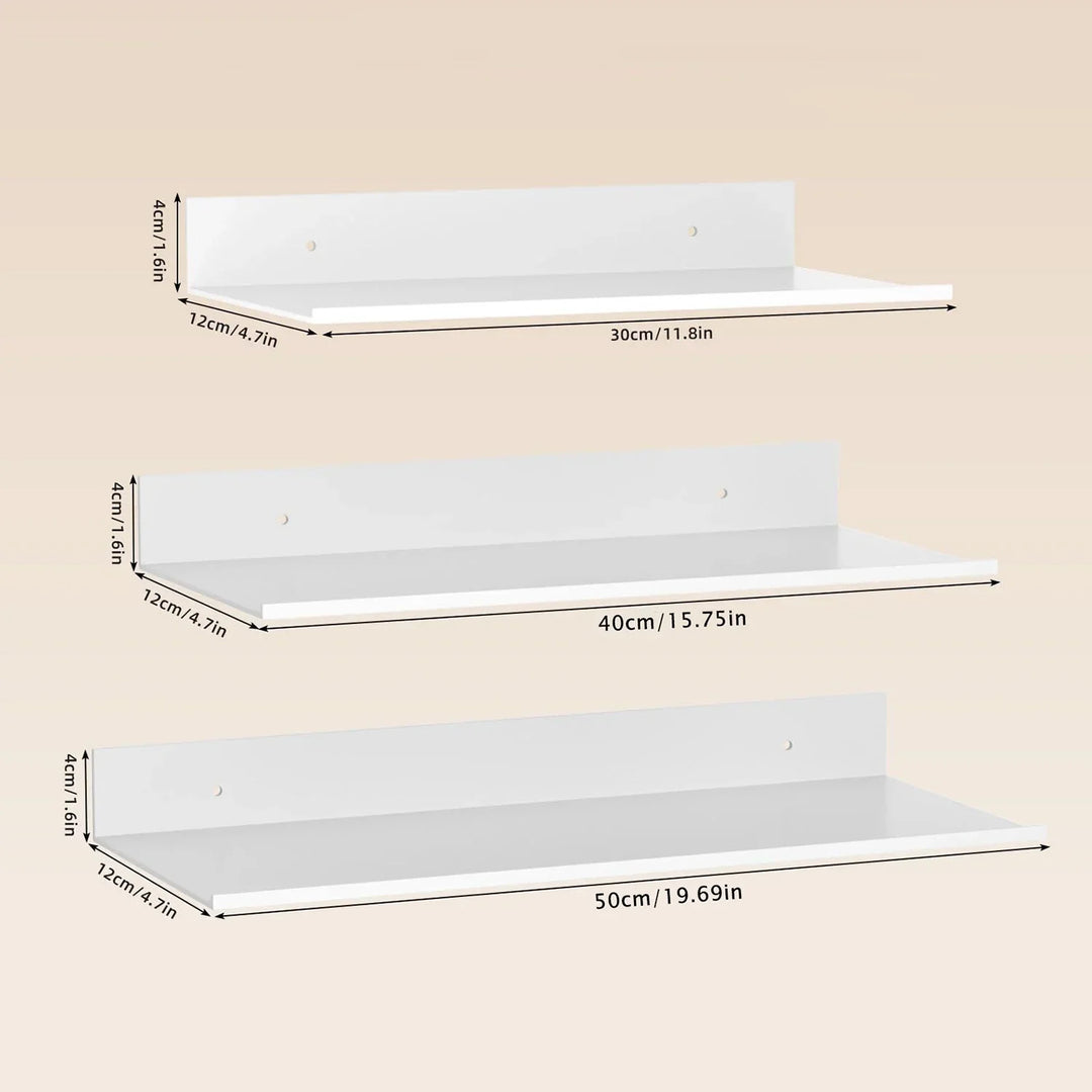 Metallura | Étagère murale en métal | Étagère flottante 30/40/50 cm | Rangement gain de place pour la salle de bain, la cuisine et la chambre