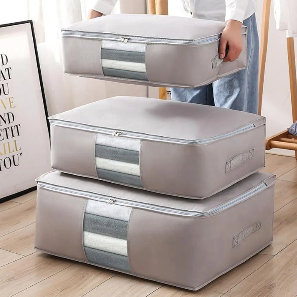 Sac de rangement pliable pour vêtements | Pour couvertures, coussins et vêtements | Organisateur en non-tissé SoftStow
