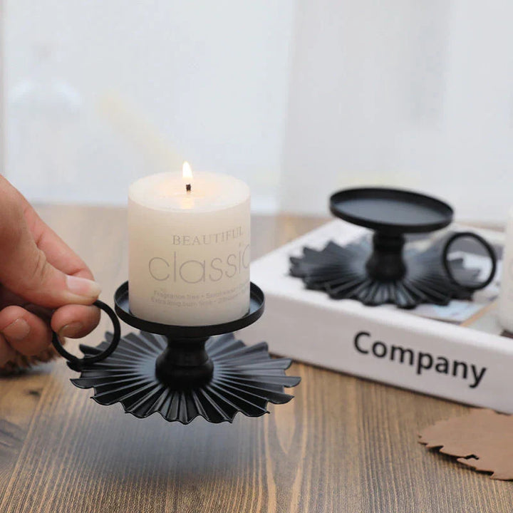 Bougeoir FerroGlow | Bougeoir en fer noir | Élégant & Intemporel | Pour mariage, fête & décoration intérieure