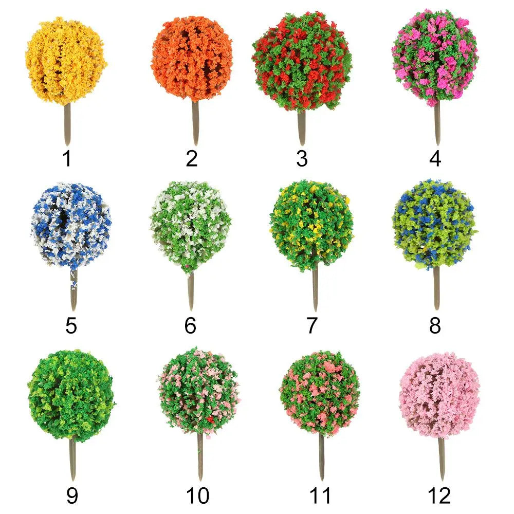 Set de Modèles d'Arbres Miniatures ScenaFlor | 10 pièces | Pour Modélisme & Aménagement Paysager | Petits Arbres Décoratifs en Plastique