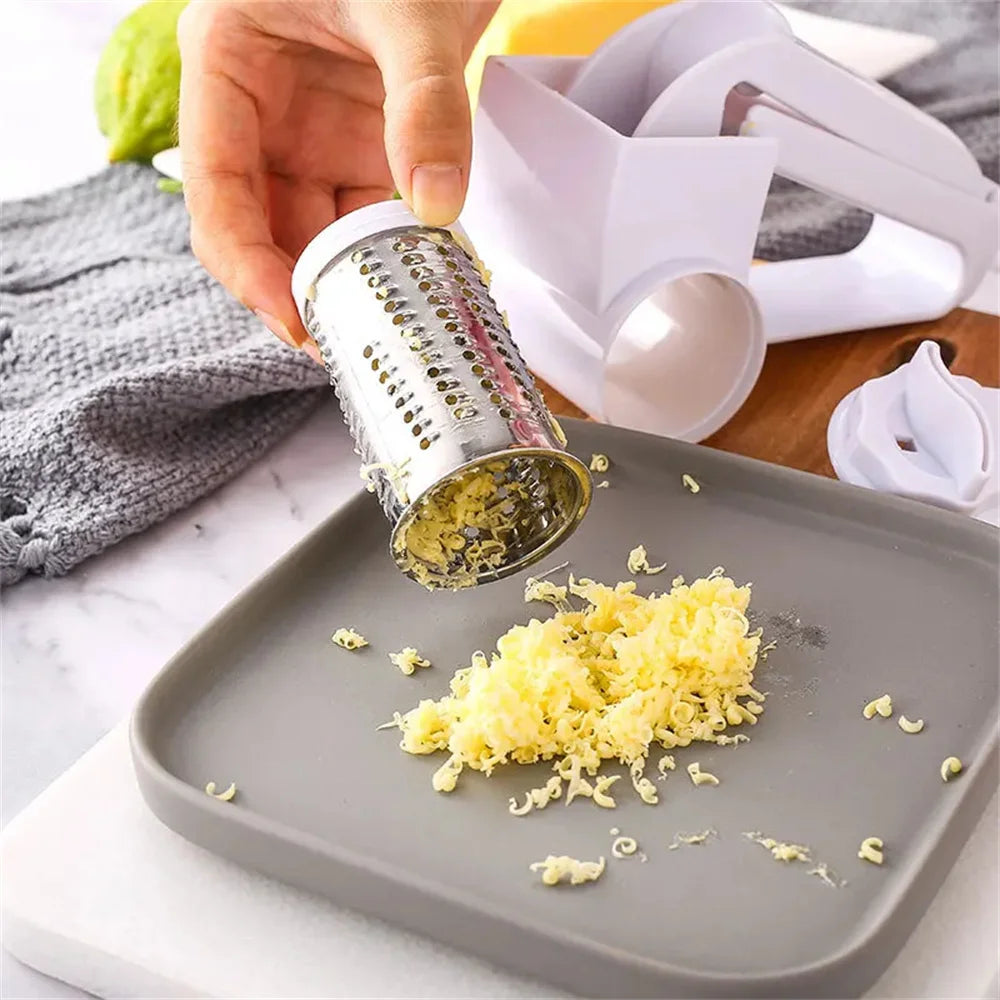 RollaGrate Râpe à fromage | Râpe manuelle à tambour avec manivelle | Acier inoxydable & ABS | Pour fromage, noix & chocolat