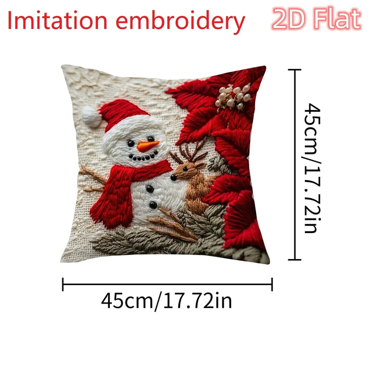 Housse de coussin de Noël Lunavia | Impression 2D | Design Père Noël | 45×45 cm | Décoration de Noël festive & idée cadeau