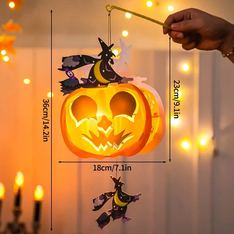 Lanterne Halloween PumpkinGlow | DIY Lanterne en Citrouille | Amusant pour les Enfants & Réutilisable | 5,6 × 12,6 cm