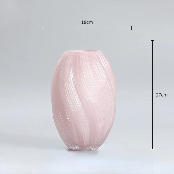 Vase en Verre | TwistDesign | Design Torsadé | Moderne & Élégant | Pour Fleurs Séchées & Décoration