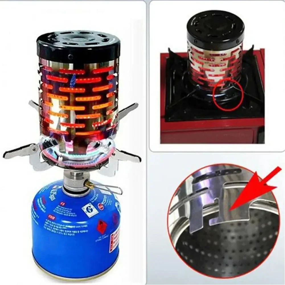 CampHeat Pro | Accessoire de chauffage en acier inoxydable pour réchaud à gaz | Portable et robuste | Pour l'extérieur et le camping