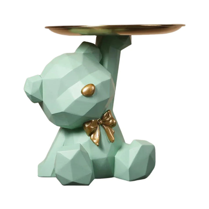 GeoBear | Figurine de rangement ours | Design géométrique en résine | Décoration & rangement pour bonbons & petits objets | 17,5×13 cm