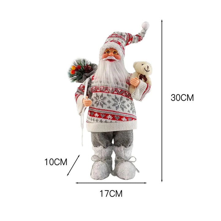 Festivaro | Figurine de Noël Père Noël | Debout & Assis | 30 × 10 × 17 cm | Décoration de Noël soigneusement conçue pour la table, la cheminée & le bureau