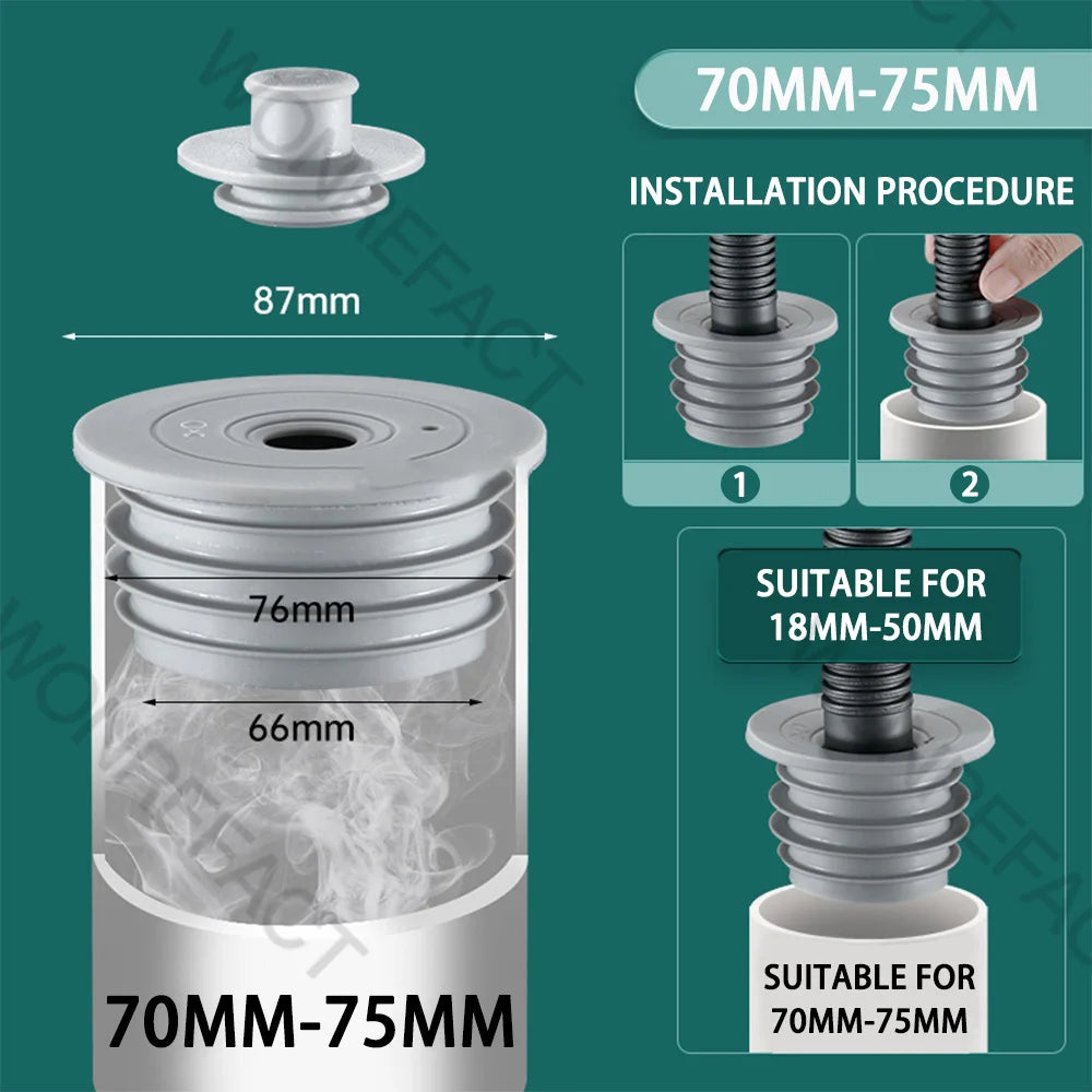 Joint de drainage en silicone DRAINLOK | Stop odeurs & protection contre les insectes | Pour tuyaux de 3,5 à 7,5 cm | Set de 2