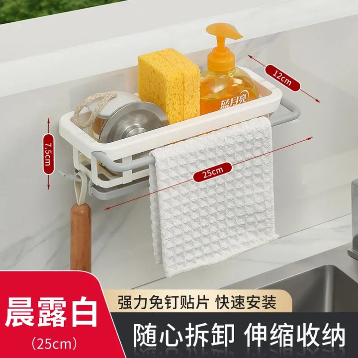 Support de Éponge de Cuisine Küchenglanz | Panier de Drainage pour Évier | Support à Savon & Porte-Tissu | Organisateur de Cuisine sans Perçage